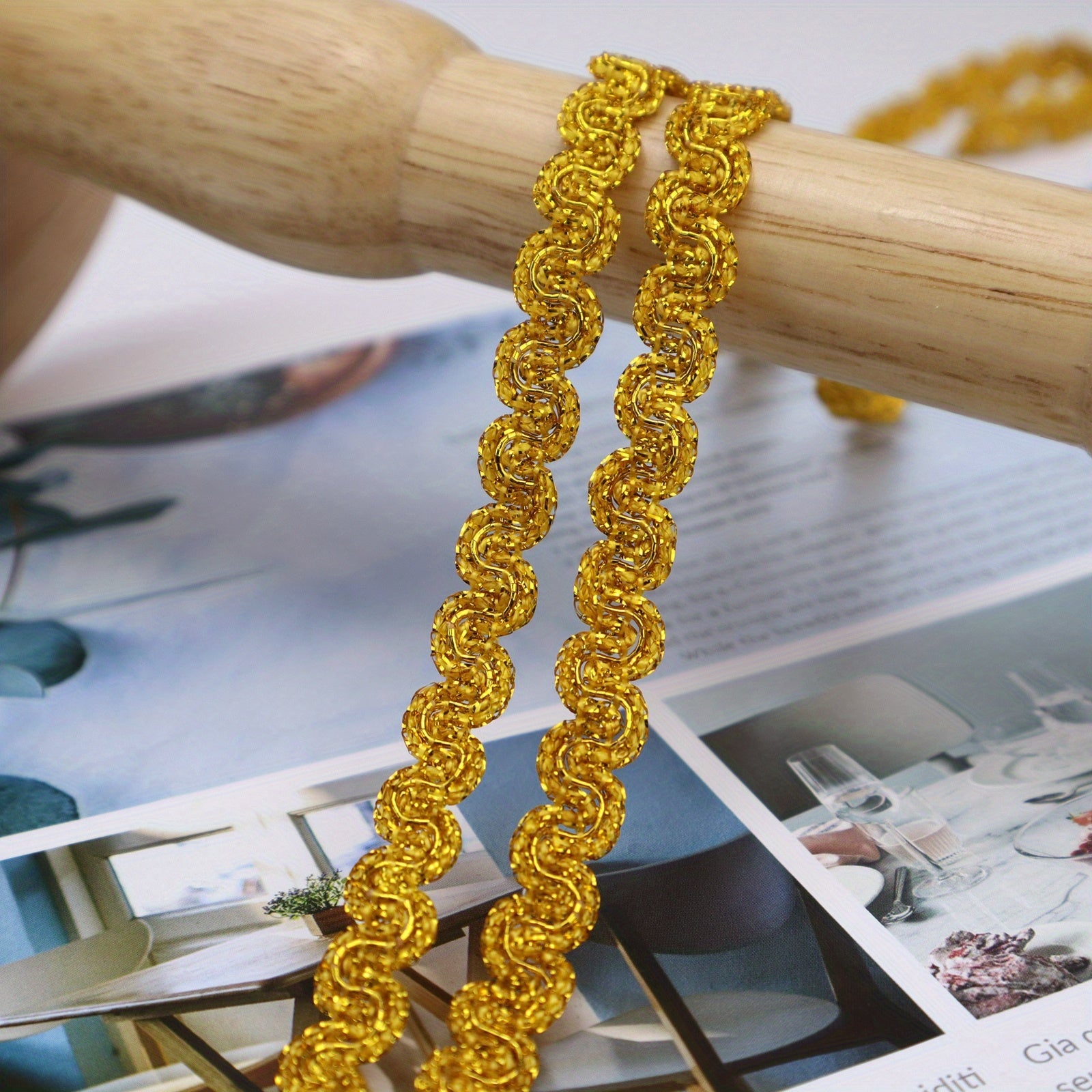 5yds Gold Silver Braid Lace Trim Metallic Ribbon DIY Crafts Sewing