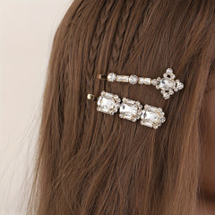 Vintage Rhinestone Hair Pin Alloy Hairpin Glitter Hair Clip