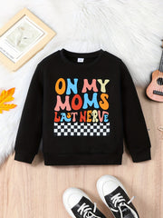 Checkerboard Pattern Kid's Thermal Sweatshirt