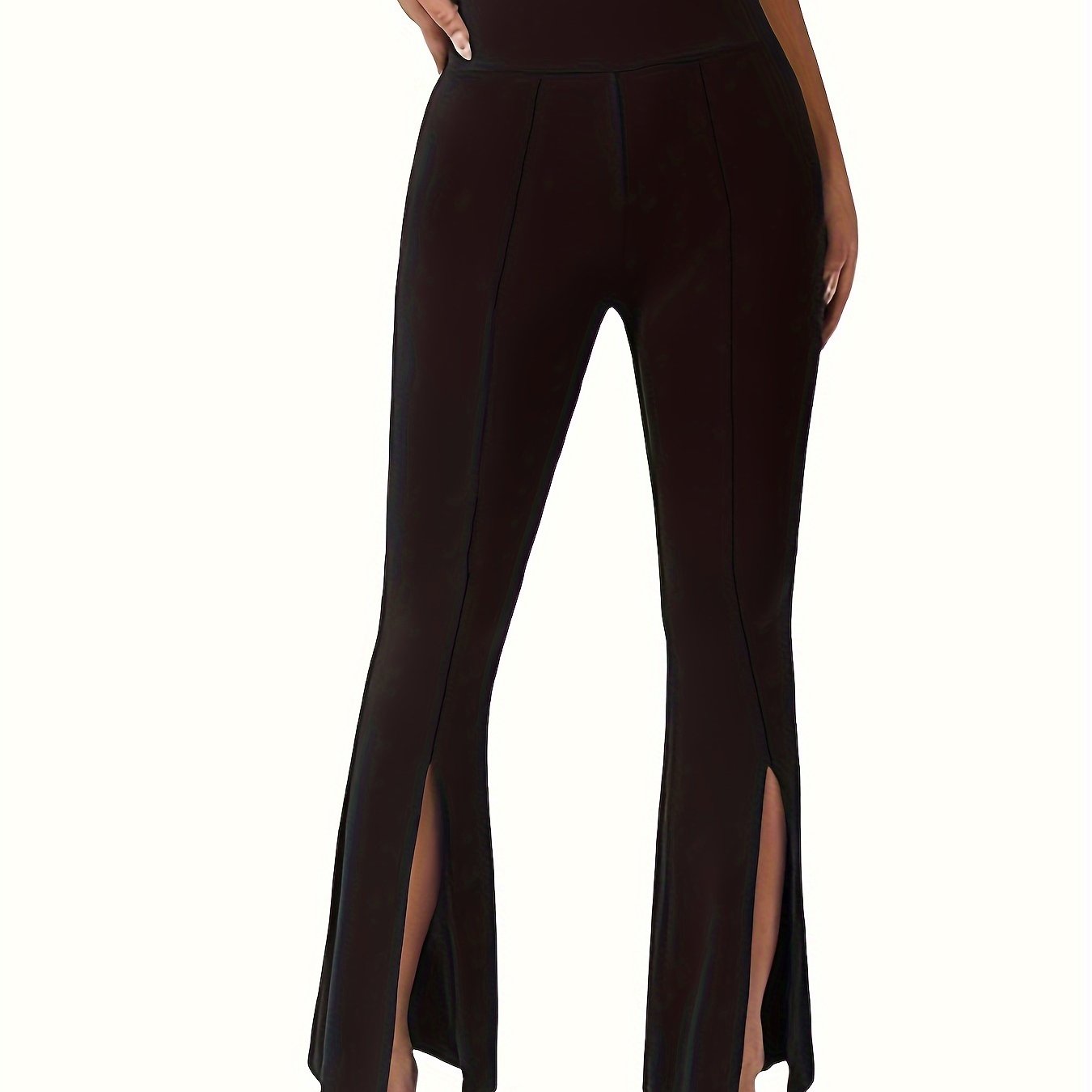  Wide Waistband Solid Trousers