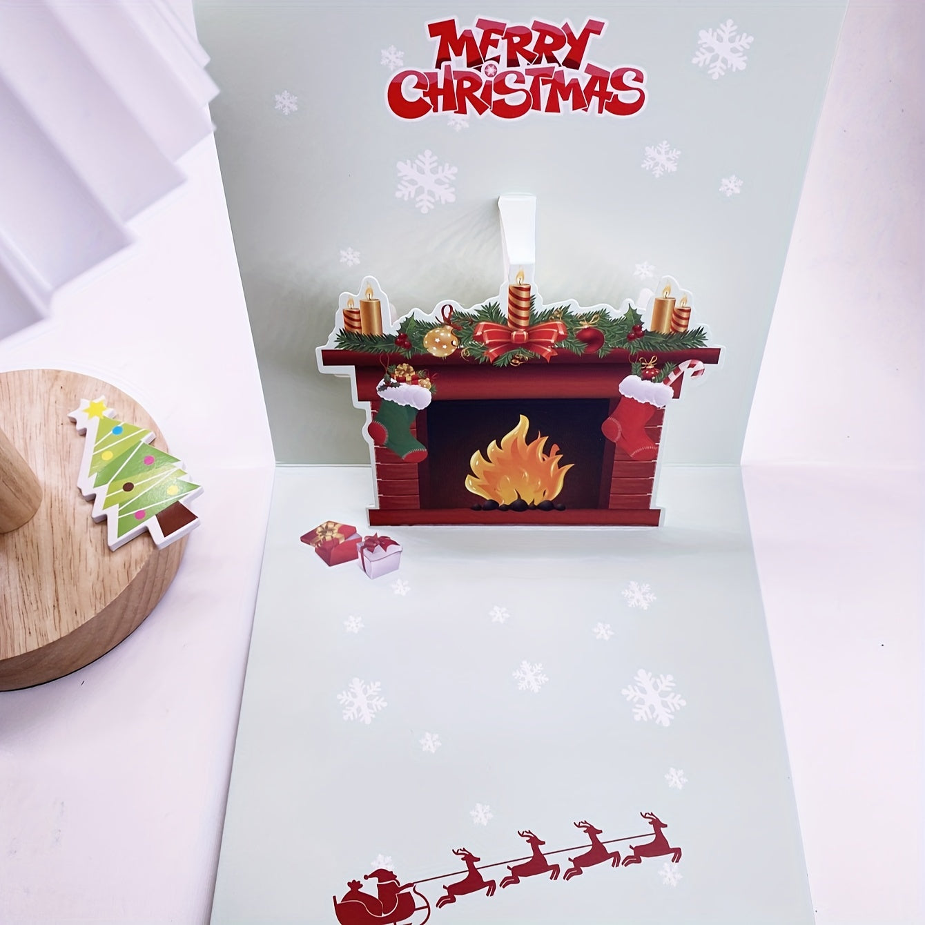 Set of 6 Cartoon Christmas Cards with Envelopes