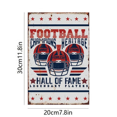 Classic European & American Metal Sign Rugby Mural
