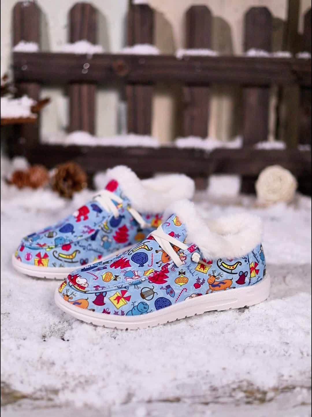 Women's Cartoon Snow Boots Non Slip Warm Winter Shoes