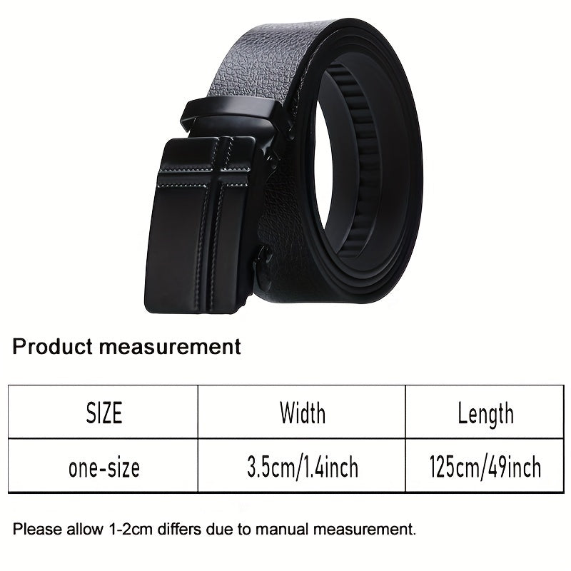 Men's Automatic Buckle Business Belt Square Buckle