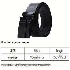 Men's Automatic Buckle Business Belt Square Buckle