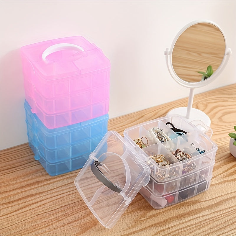Detachable Jewelry Storage Box Three Layer Transparent Cosmetics Storage Box