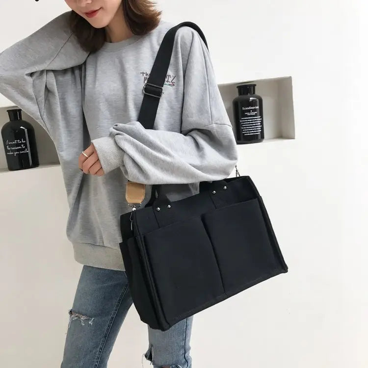 Women's Canvas Messenger Bag One-Shoulder Handbag Big Bag
