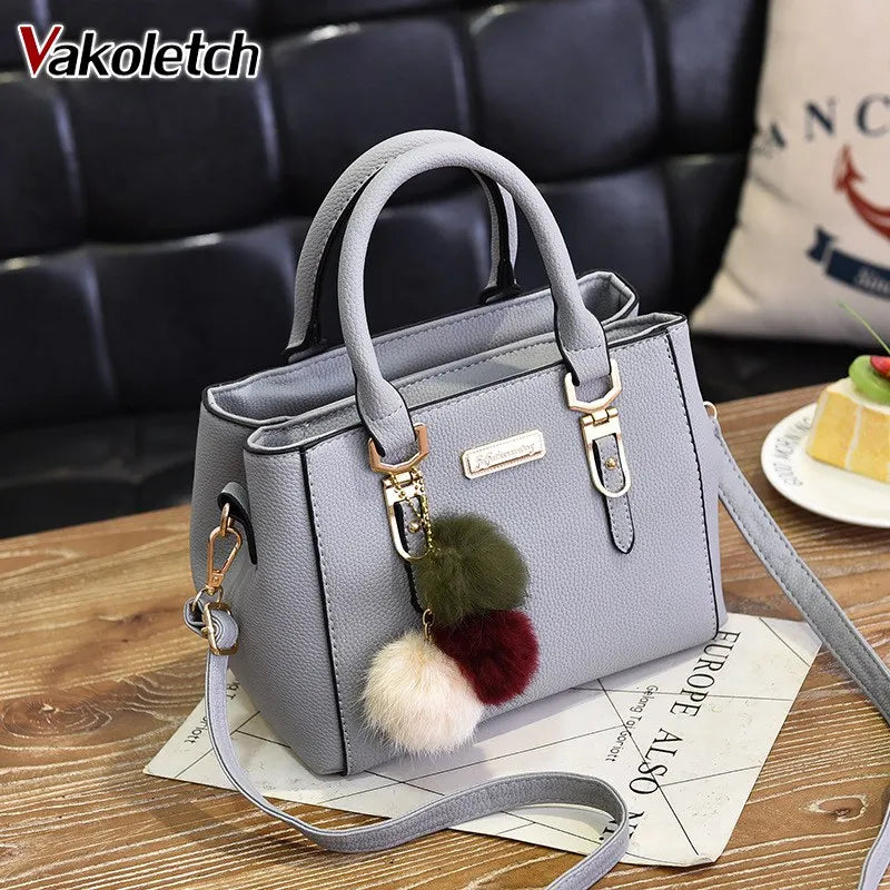 Women's Sequined Crossbody Shoulder Bag with Hairball Ornaments