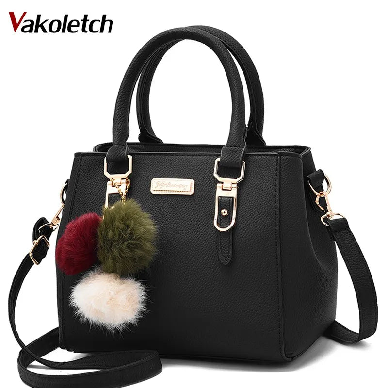 Women's Sequined Crossbody Shoulder Bag with Hairball Ornaments