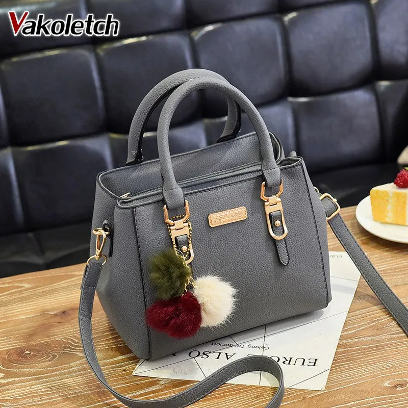 Women's Sequined Crossbody Shoulder Bag with Hairball Ornaments