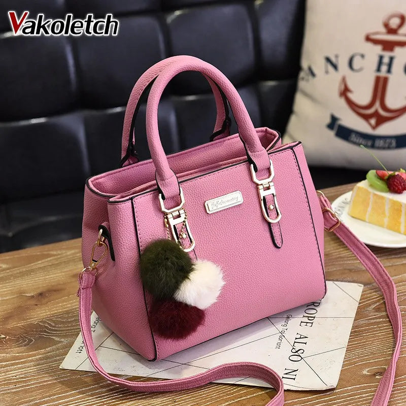 Women's Sequined Crossbody Shoulder Bag with Hairball Ornaments