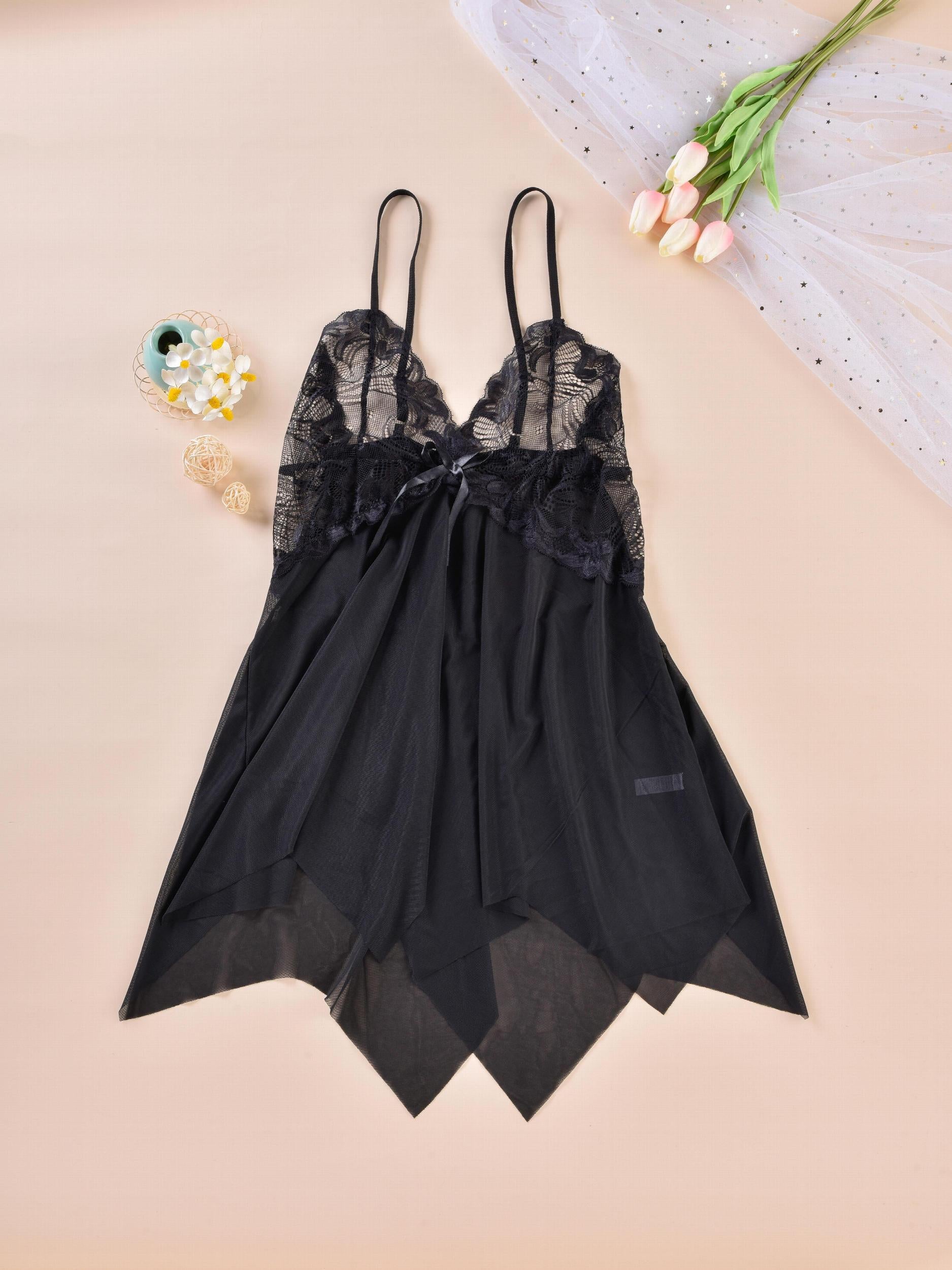 Plus Size Floral Jacquard Mesh Babydoll Dress