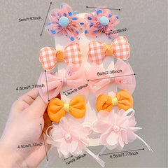 10pcs Flower Bow Hair Clips Hairpin Headwear Hair Accessories Children's Gift