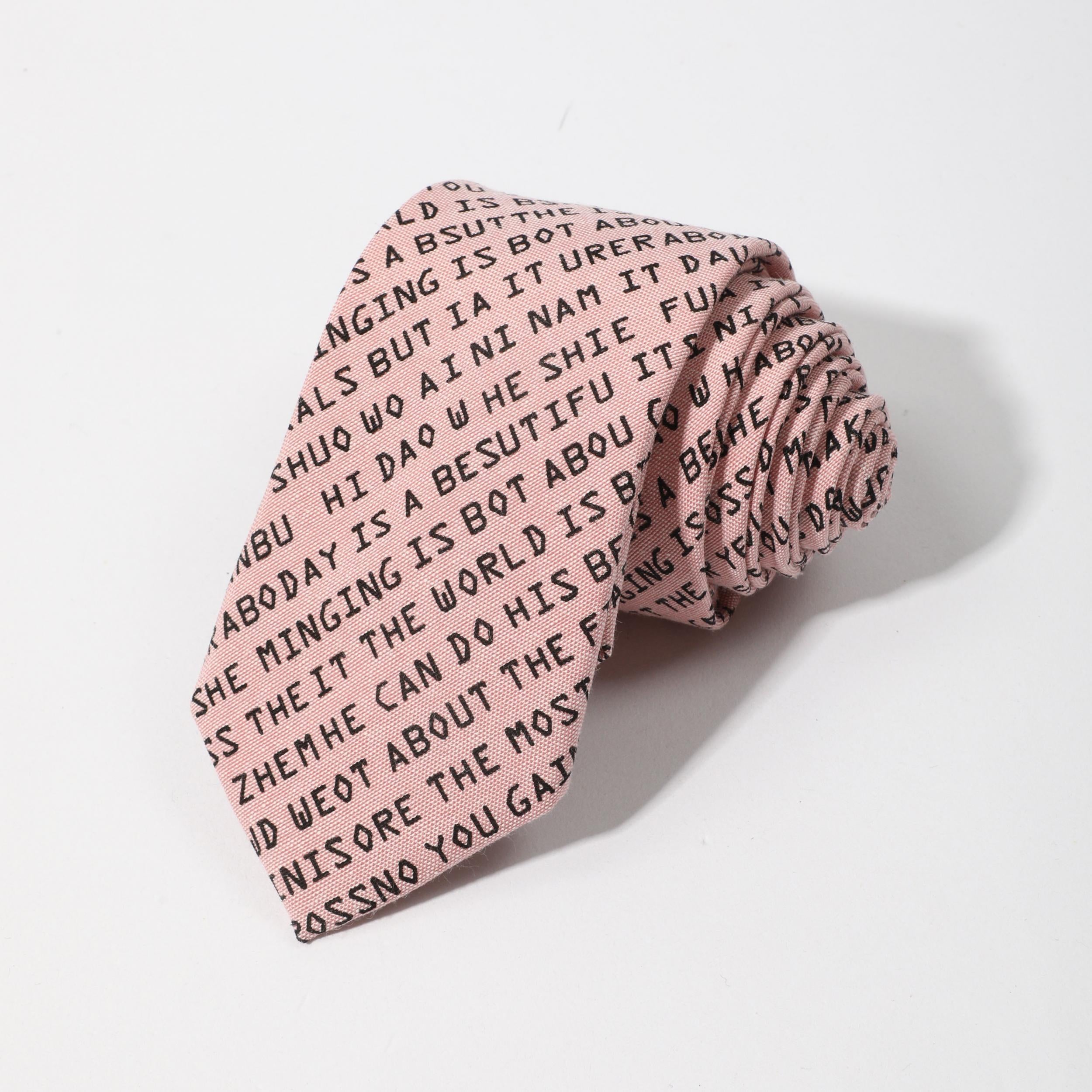 1PC Men's English Letter Fun Cotton Tie