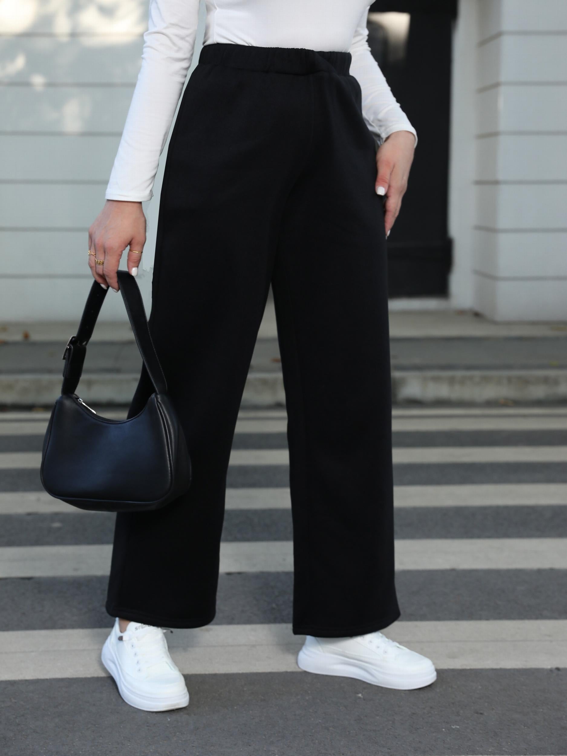  Sporty Pants Women's Plus Wide Leg Trousers