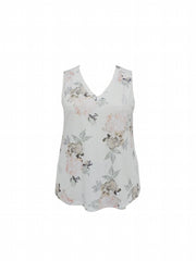  Floral V Neck Tank Top