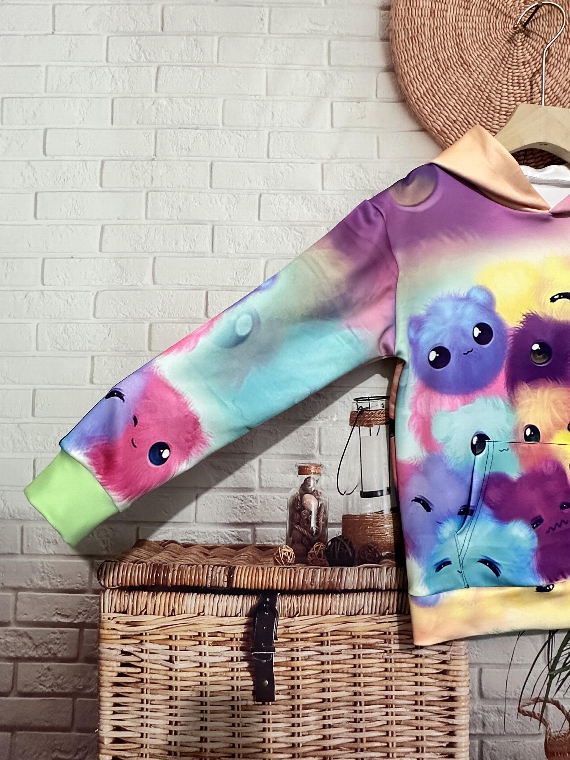 Rainbow Spirits Graphic Hoodie Girls Comfy Pullover Spring Fall Gift