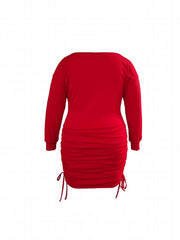 Christmas Dress Women's Plus Reindeer Print Mini Dress
