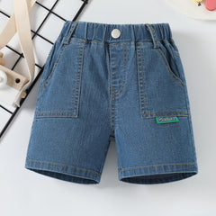 Boys Summer Denim Shorts Elastic Waist Casual Stretch