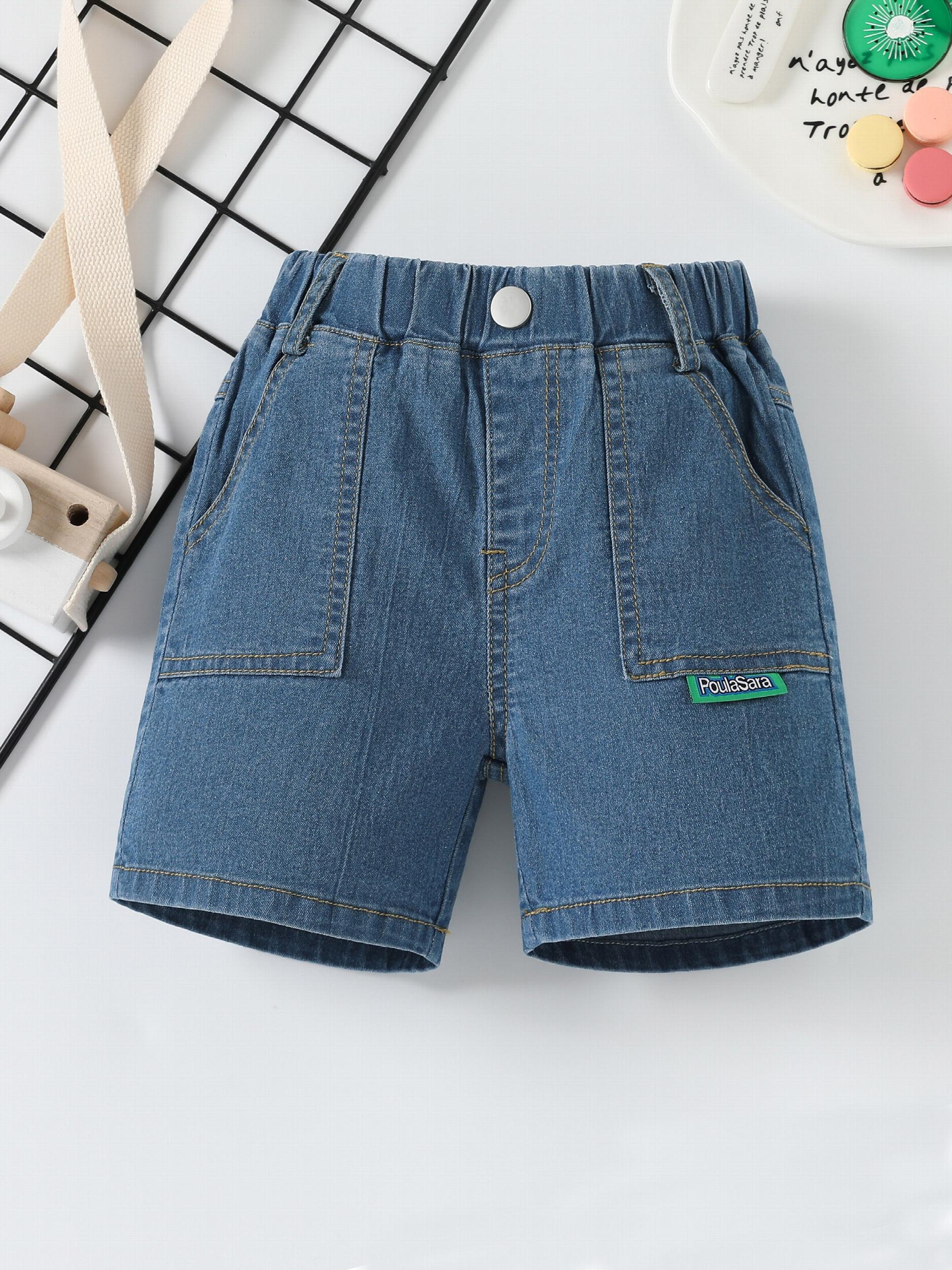 Boys Summer Denim Shorts Elastic Waist Casual Stretch