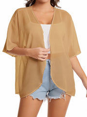  Sheer Slight Stretch Cover Up Cardigan