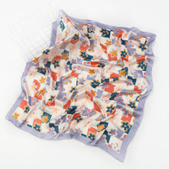 Floral Plaid Square Scarf Suncreen Headscarf