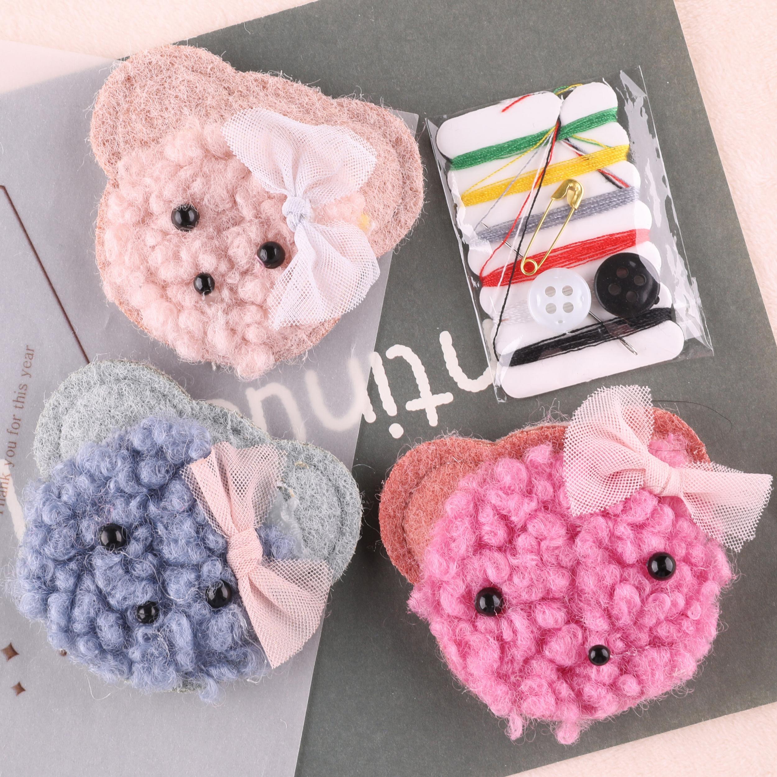 4pcs Plush Bear Hair Accessories Patches Girls Clothing DIY Sewing