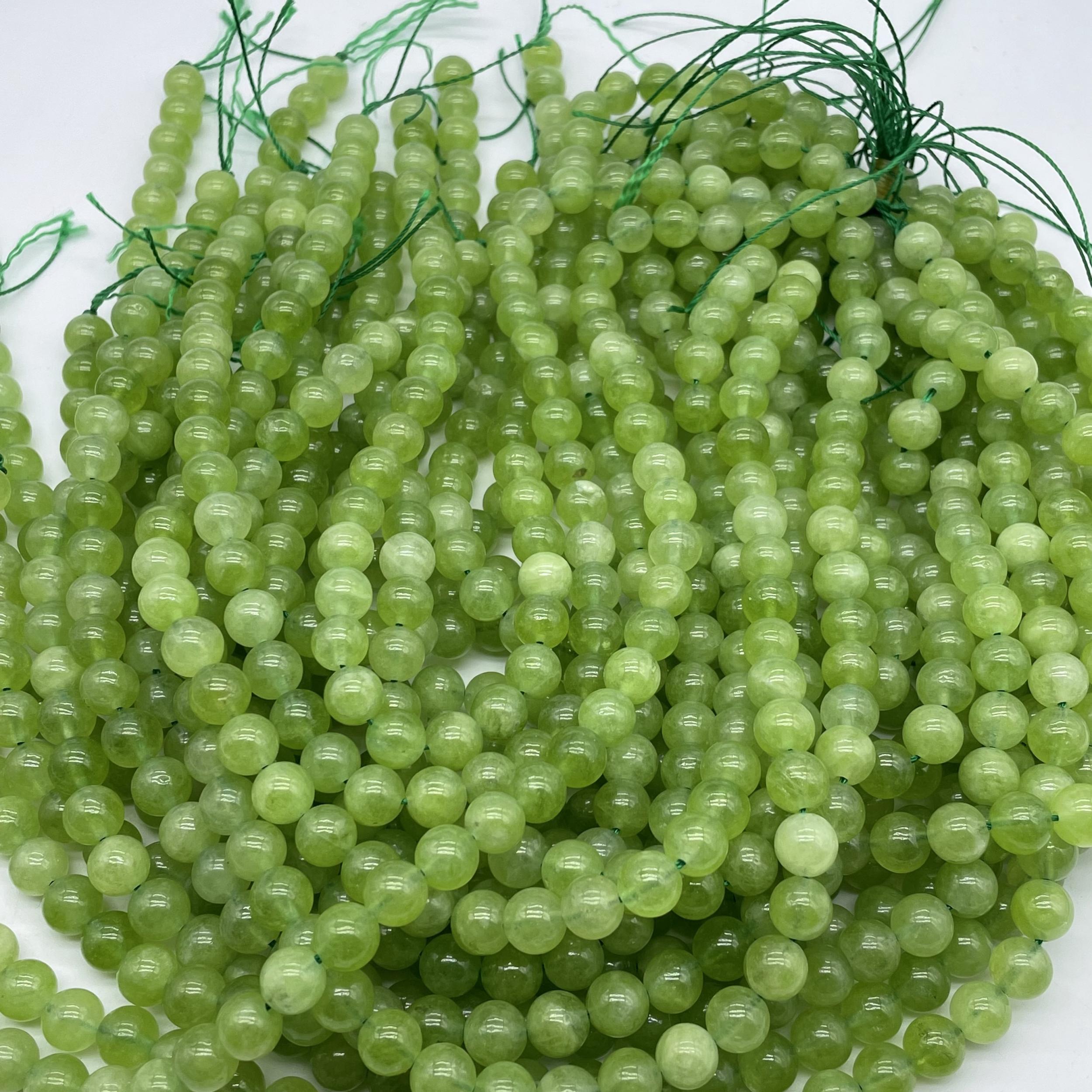 6mm-10mm Natural Peridot Round Beads for Jewelry Making