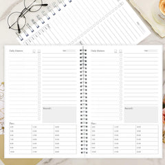 Daily Planner Undated Hourly Schedule To Do List Notes Meals