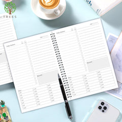 Daily Planner Undated Hourly Schedule To Do List Notes Meals
