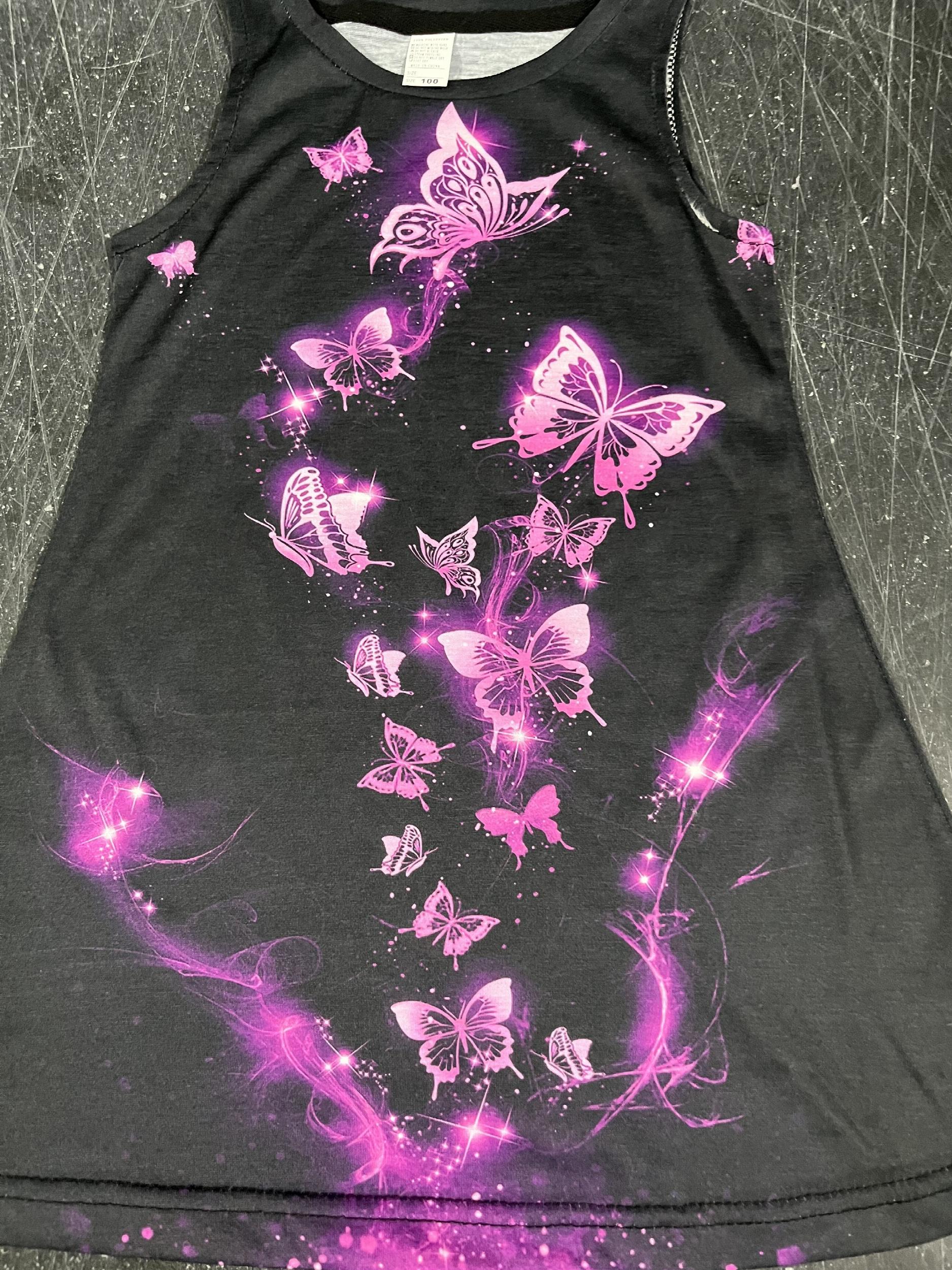 Butterfly Print Princess Dress for Girls