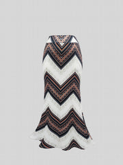  Women's Geometric Print Maxi Mermaid Skirt