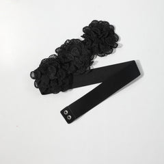 Lace Flower Wide Belt Vintage Elastic Waistband for Women