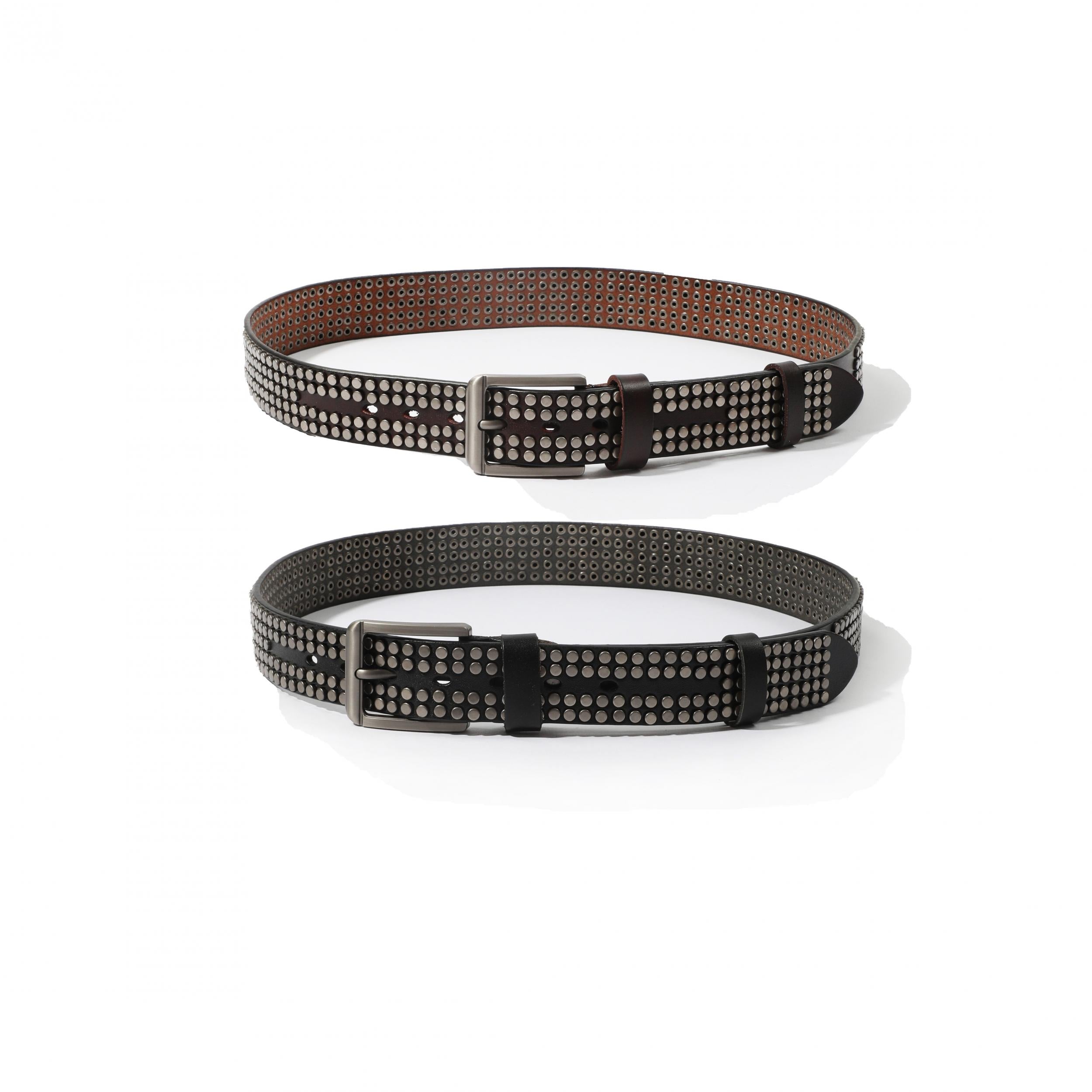 Men's Heavy Duty Rivet Head Western Cowboy Hip hop Punk PU Belt