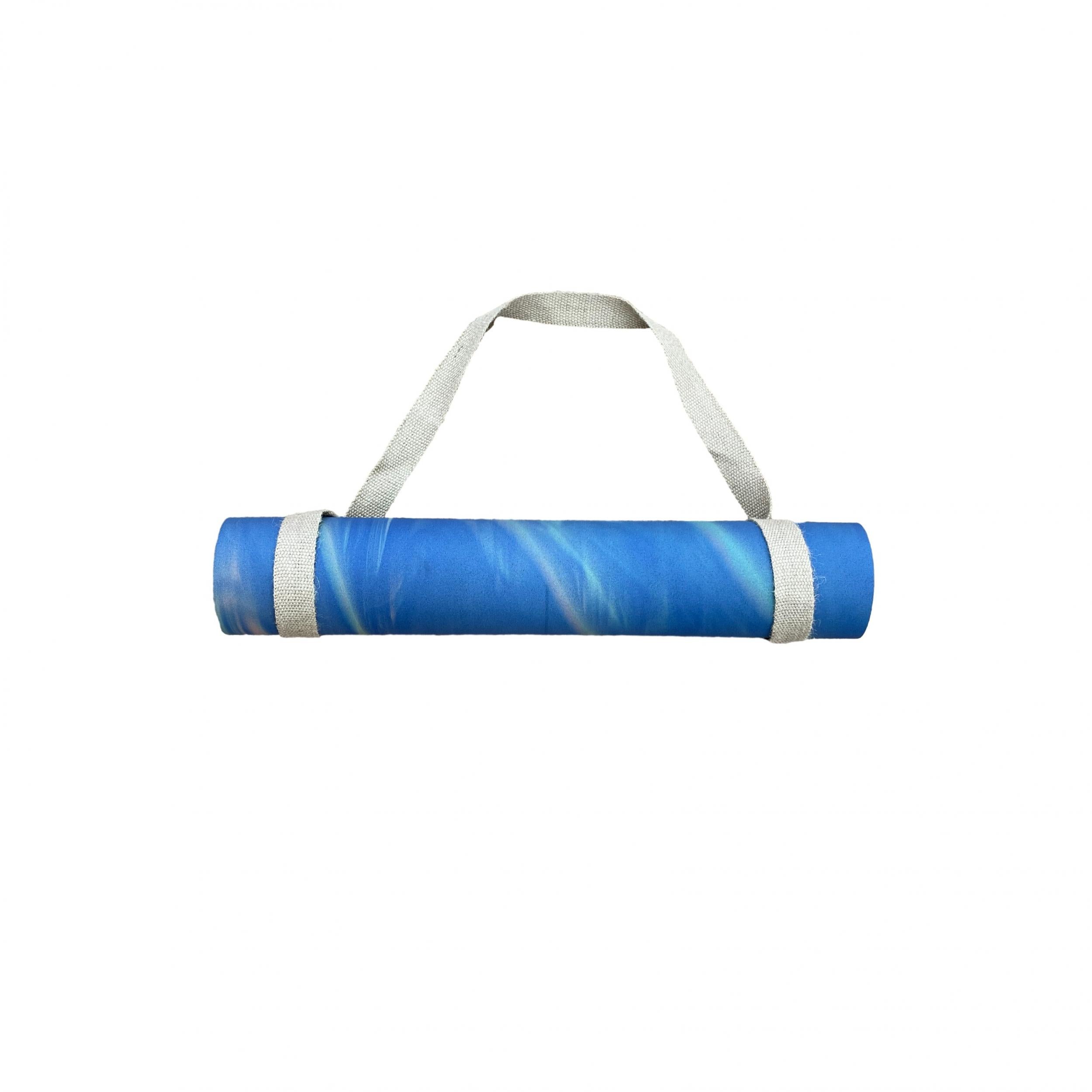 Colored Striped Yoga Mat w/ Linen Strap Non Slip Anti Sweat Fitness Mat