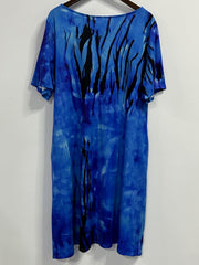  Painting Print Round Neck Dress With Pockets