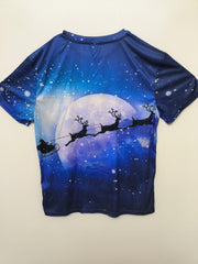 Deer & Snowflake Print Men's Graphic T-shirt for Summer