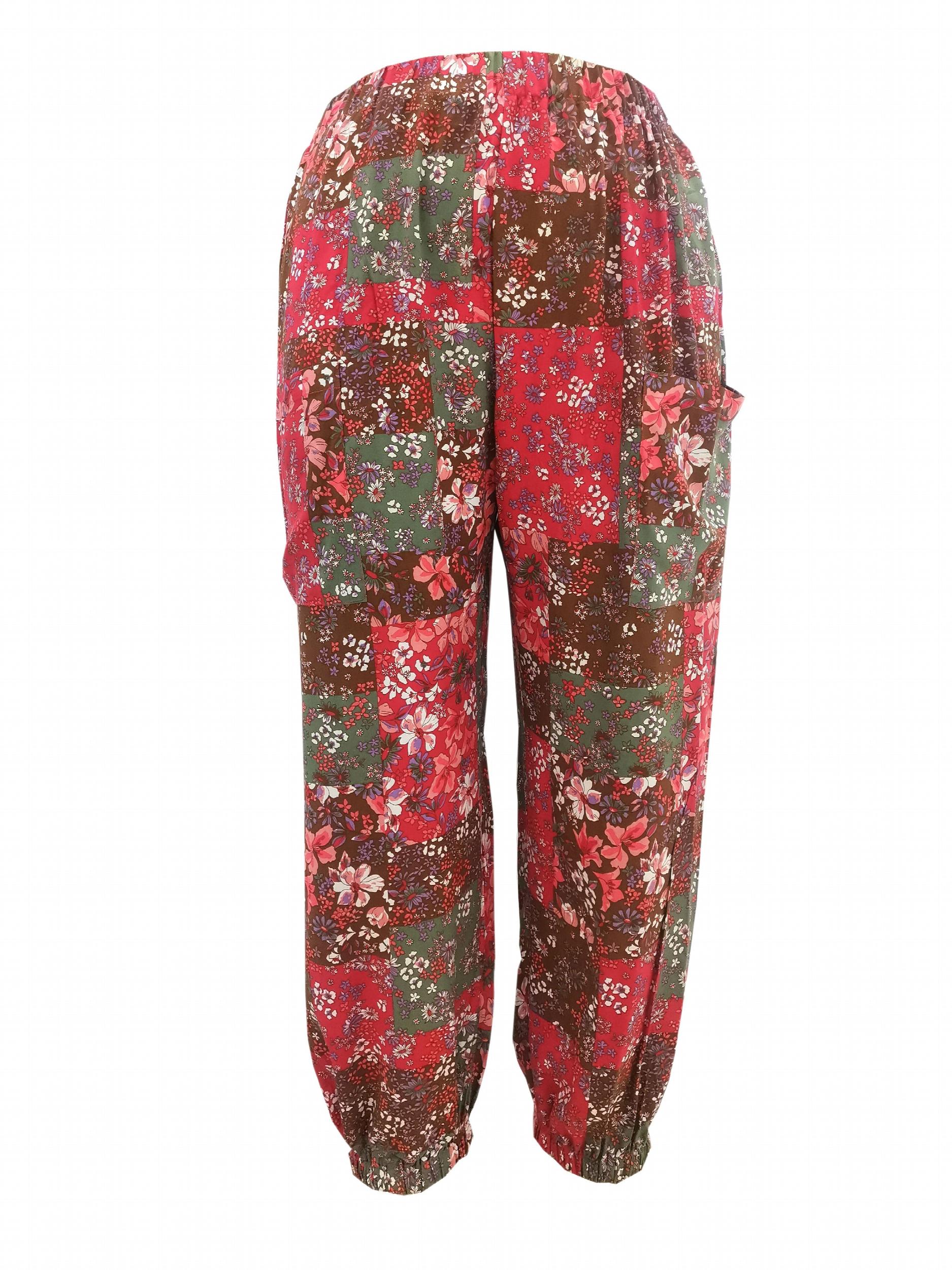  Floral Print Sporty Pants with Pockets