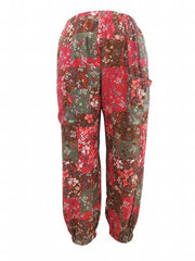  Floral Print Sporty Pants with Pockets