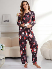 Christmas Lounge Set Long Sleeve Top & Pants Women's Loungewear