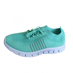 Women's Lace Up Knit Weaving Sneakers Breathable Mesh Running Shoes