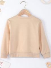 Girls Fun Print Crew Neck Sweatshirt Tops - Spring Fall Outfits