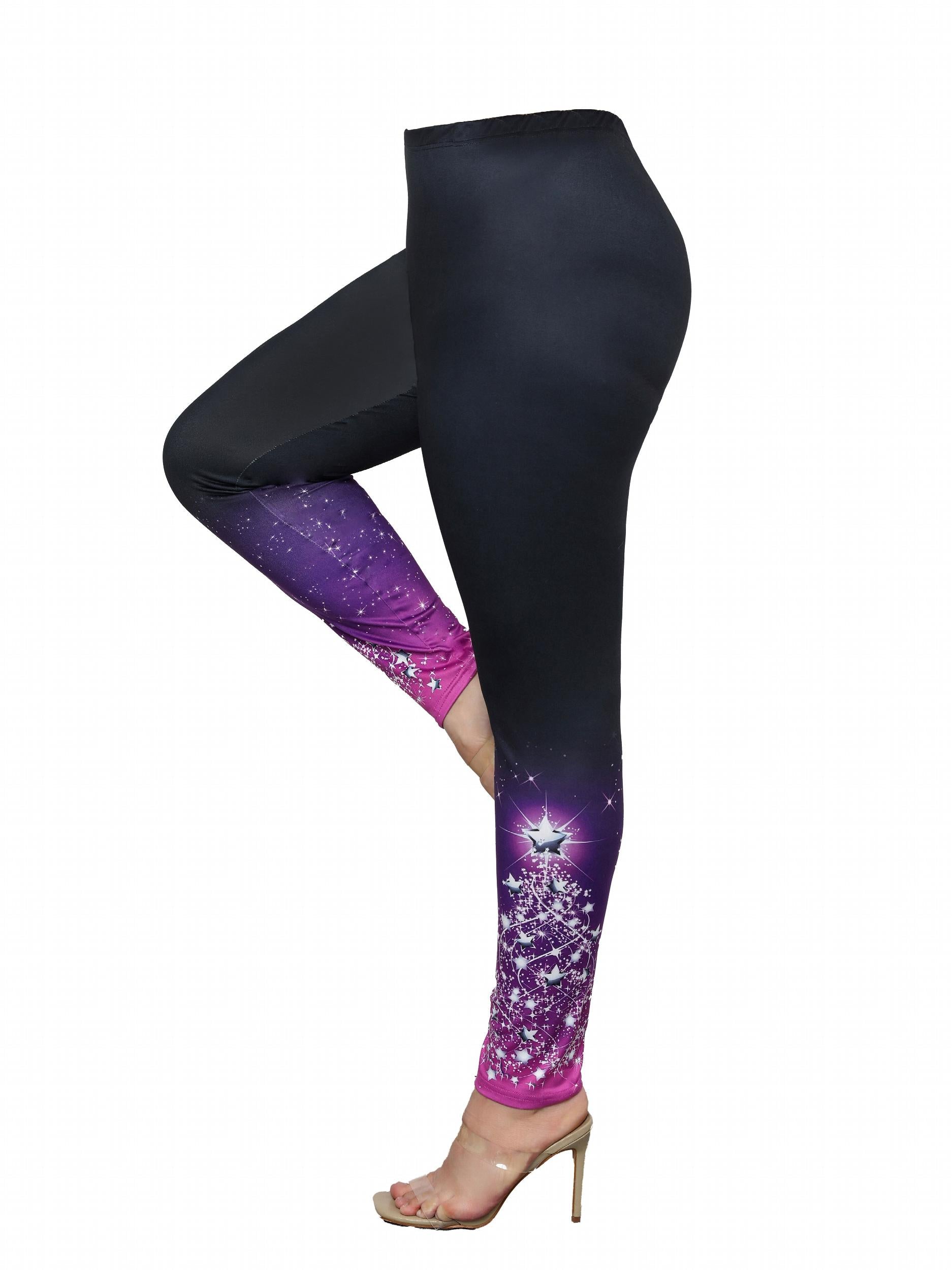  Star Christmas Tree Print Top & Leggings Set
