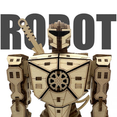 3D Wooden Puzzle Robot DIY Assembly Model Ages 14 Flexible Joints Basswood Gift