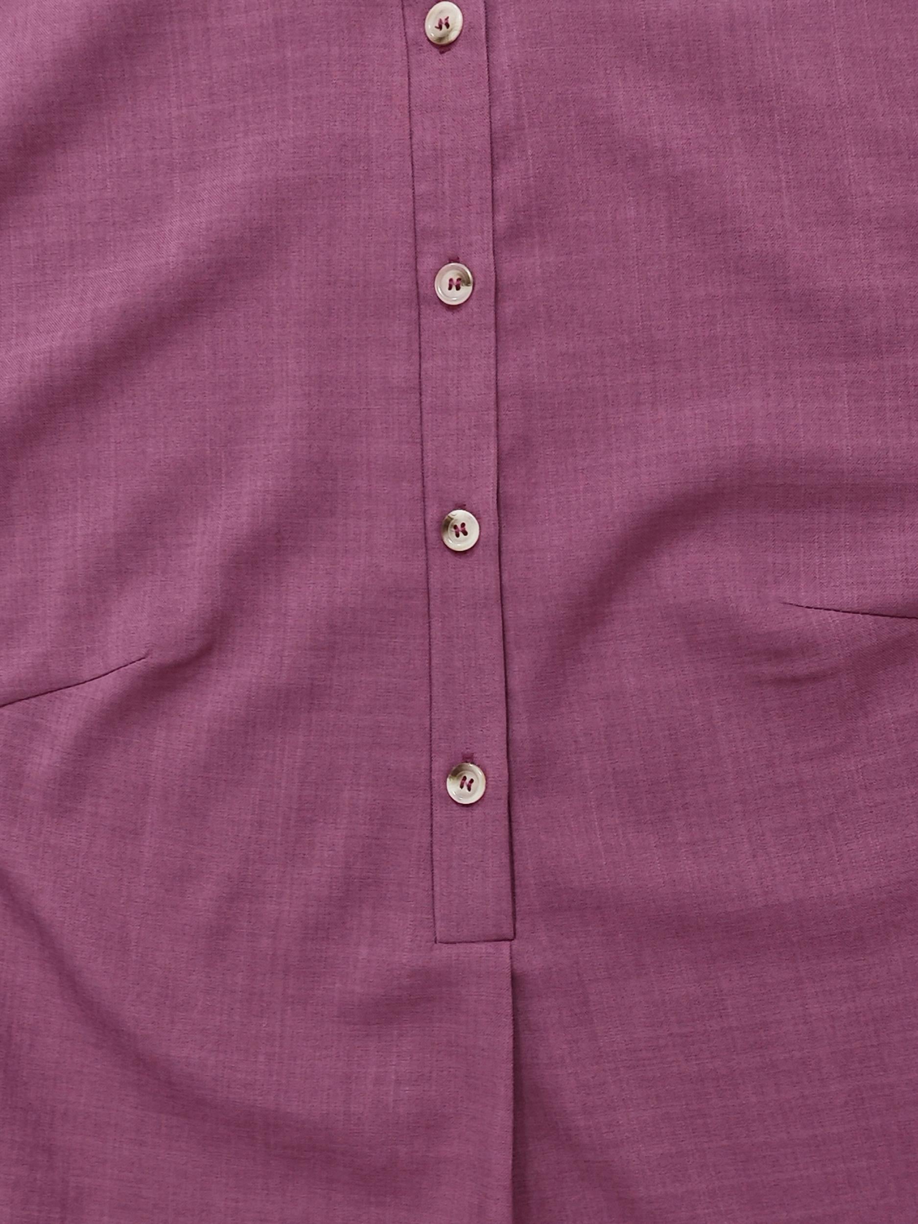  Long Sleeve Button Up Tunic Top With Pockets