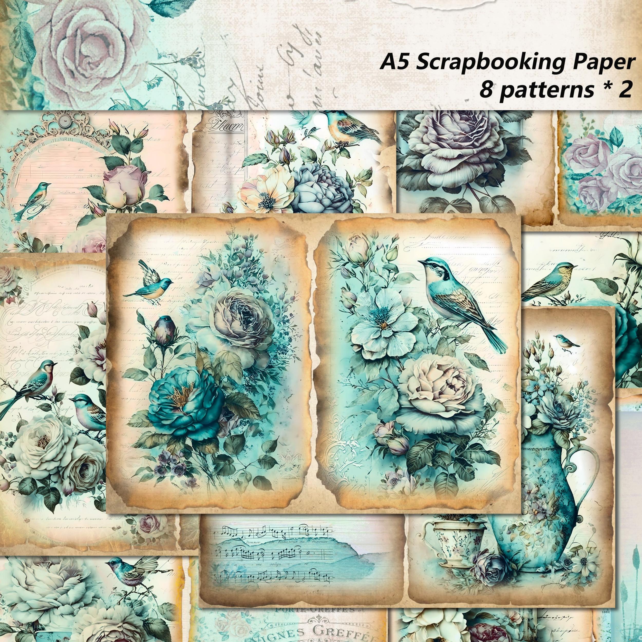 Vintage Animal Scrapbook Paper Pad - DIY Gift Wrap