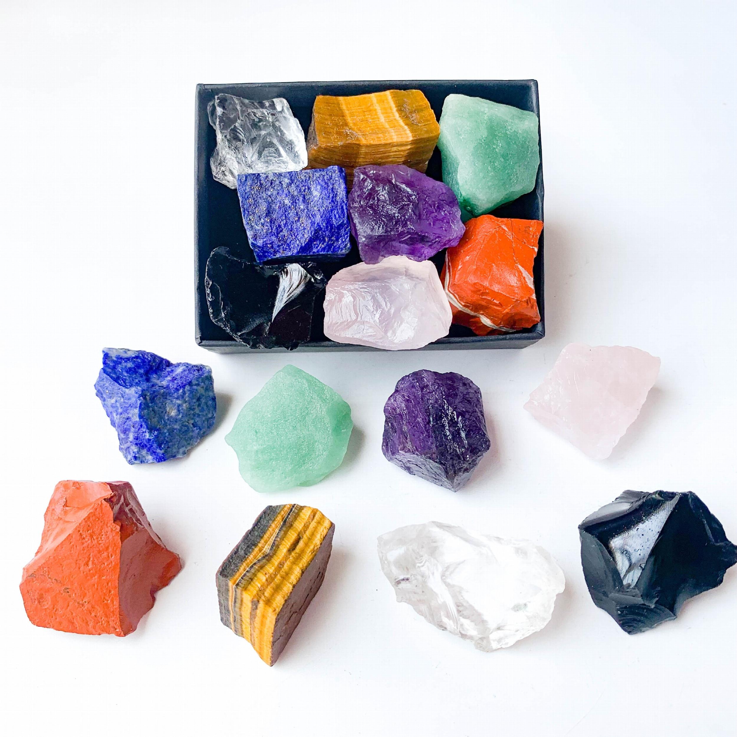 8pcs Large Rare Crystals Chakra Healing Stones Gem Collection Gift Box