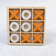Colorful Wooden Tic Tac Toe Game for Two Players