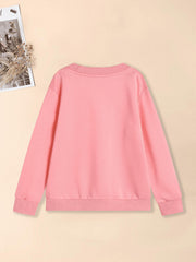Girls Flowers Graphic Sweatshirt Comfy Round Neck Pullover Autumn Clothing