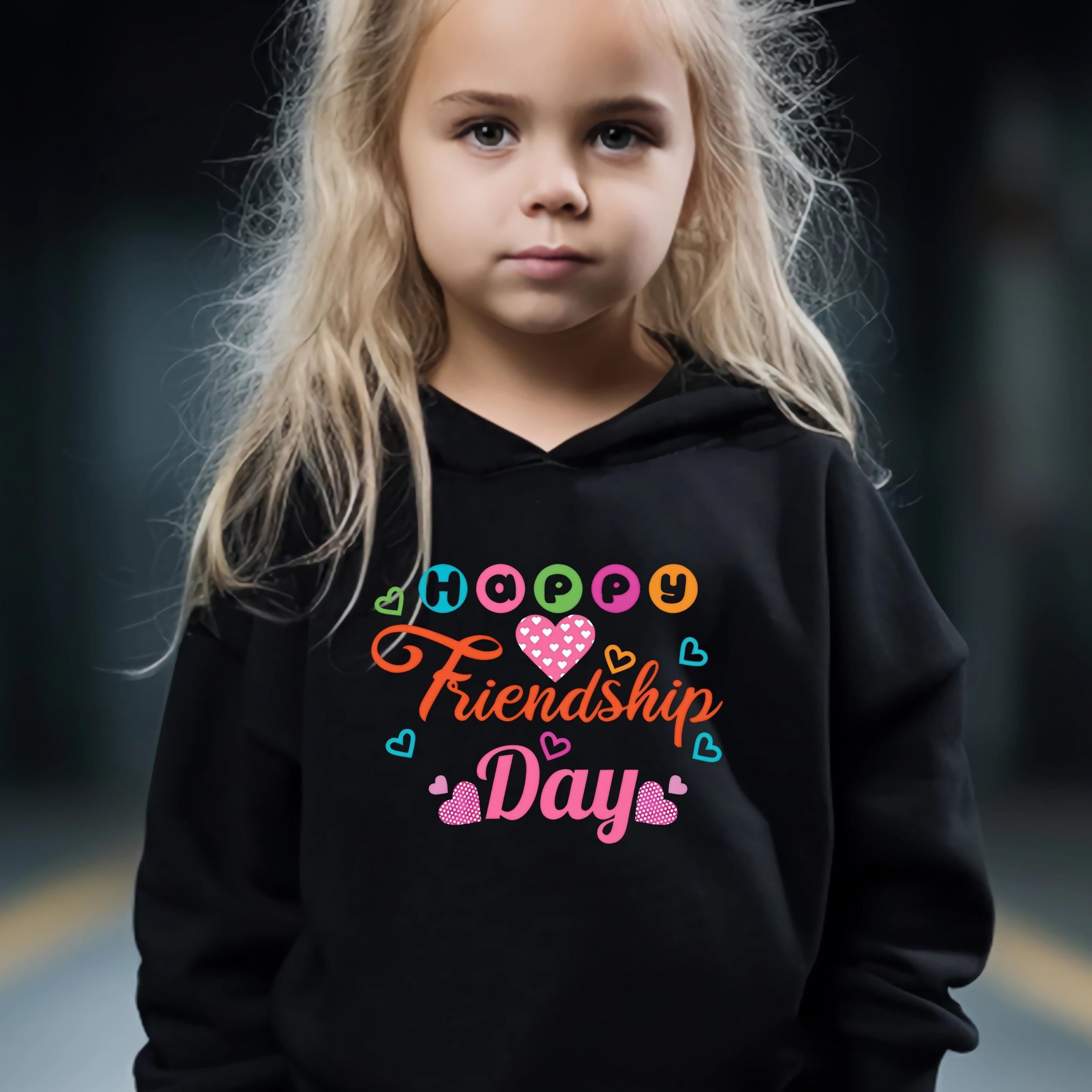 Friendship Long Sleeve Hooded Sweatshirt for Girls